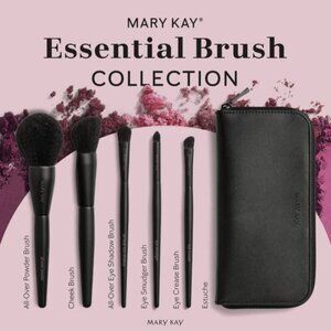 Mary Kay Black Essential Brush Set Collection Wallet Pouch Purse.Zip up case.
